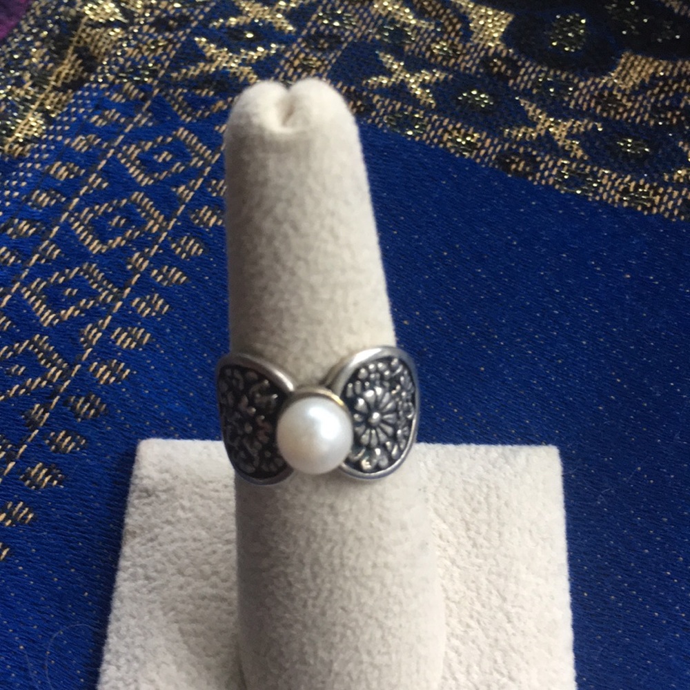 925 Silver Designer 🌺 Kabana Sterling Pearl size 6 Perfect - Picture 2 of 8